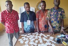 JUST IN: Operatives of @ndlea_nigeria on election duty stop and search, just intercepted four party agents with hundreds of money credit cards, to buy votes at Ibara housing estate, Ogun state.