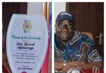 Prince Hon Nureni Ayinde Akinsanya Honoured For his contribution in Arandun Descendants Union 2023 Harvest Award