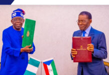 Tinubu, Equatorial Guinea President, Mbasogo, sign landmark agre