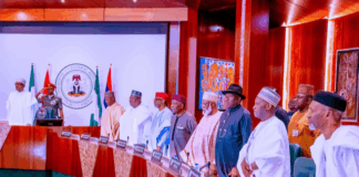 Tinubu chairs first Council of State meeting; Jonathan, Buhari in attendance