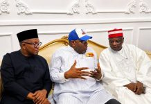 Peter Obi, Dickson Hold Strategic Meeting With Kwankwaso Before NDC Convention