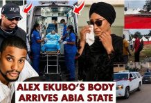 Tears Flow as Alexx Ekubo’s Remains Arrive Arochukwu Ahead of Burial